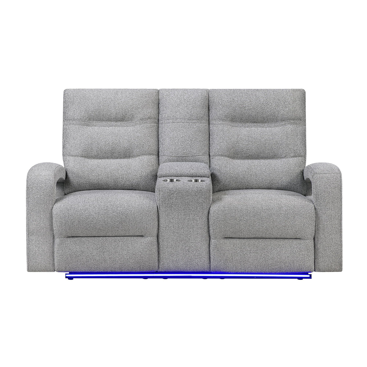 Isolde - Power Reclining Loveseat With LED Lighting - Gray Global Furniture USA