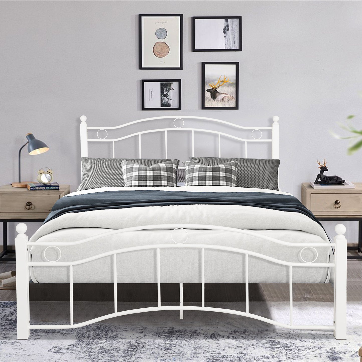 Metal Bed Frame With Headboard And Footboard