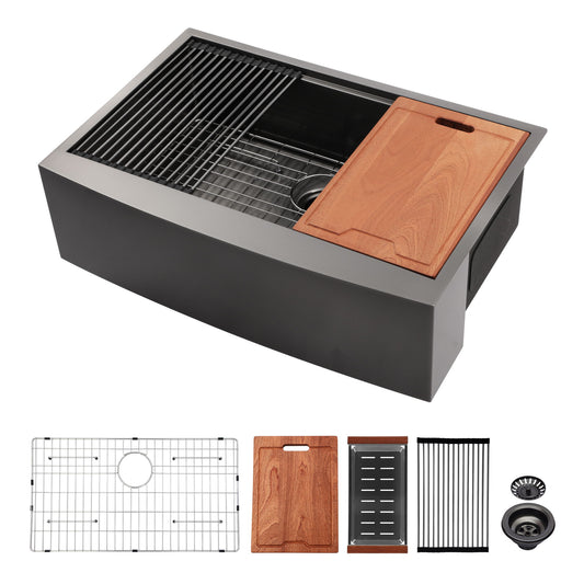 Farmhouse Kitchen Sink Workstation, Apron Front Daily Nest
