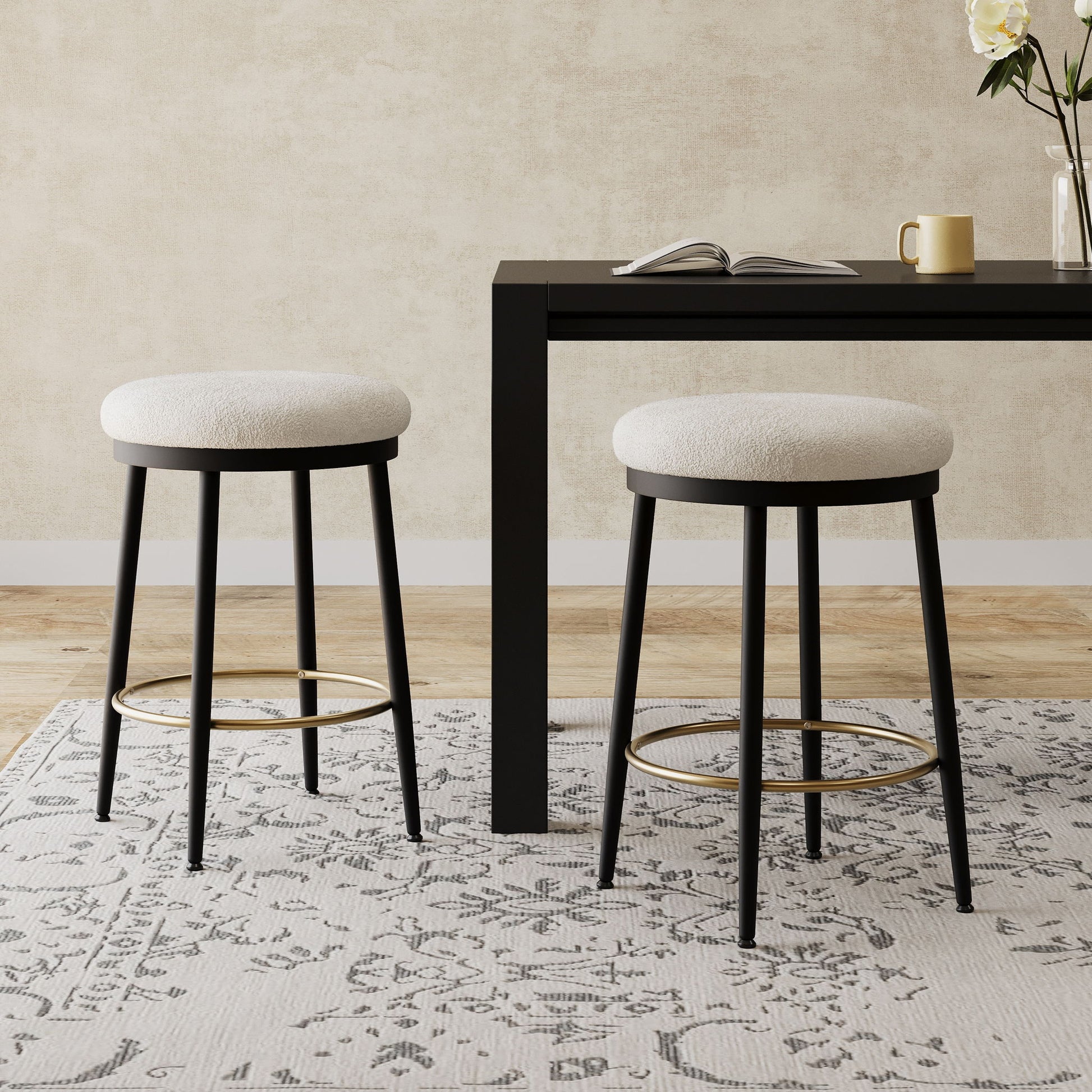 Stylish Design Counter Stools (Set of 2) Noble House