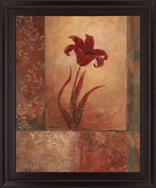 Crimson Blossom Panel - 28" x 34" Framed Wall Art Classy Art
