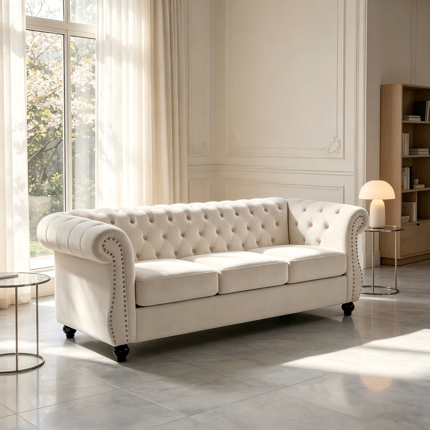 Chesterfield 3 Seater Sofa With Rolled Arms US Pride