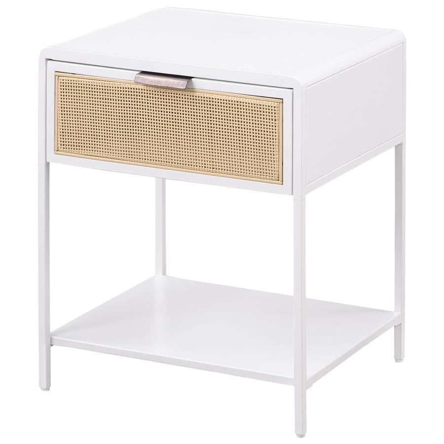Amherst - 1-Drawer Radio Weave Rattan Metal Side Table Coaster Fine Furniture
