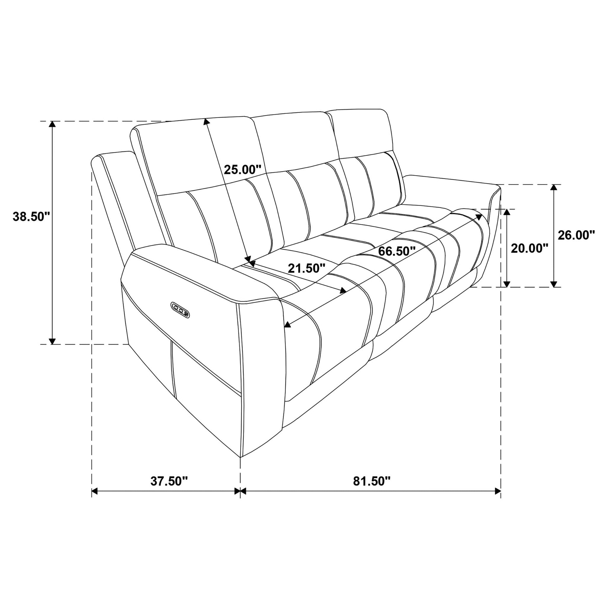 Patrick - Power Reclining Sofa With Dual Recliners Furniture Max