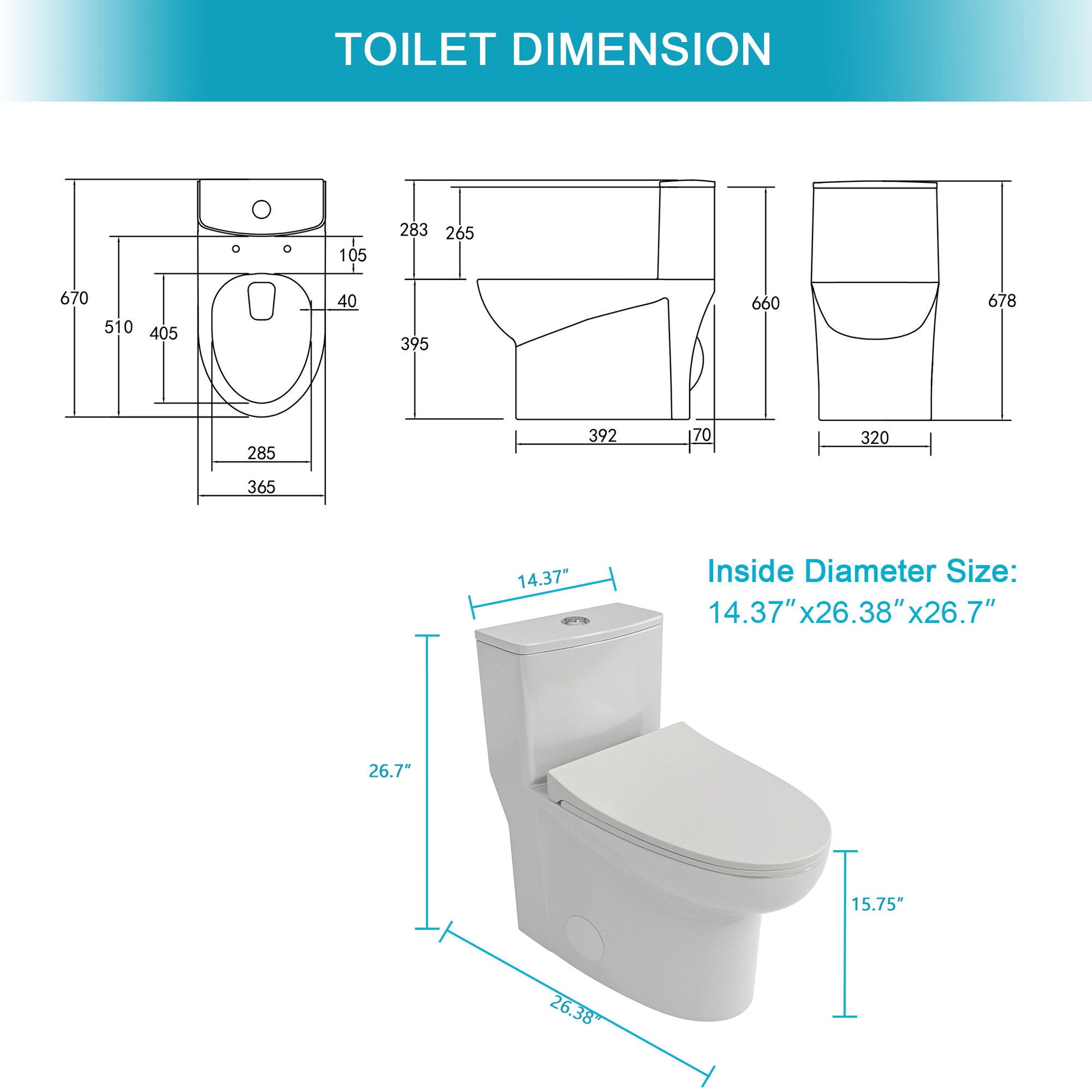 Modern 1 Piece Toilet With Dual Flush And Soft Closing Seat - White Daily Nest