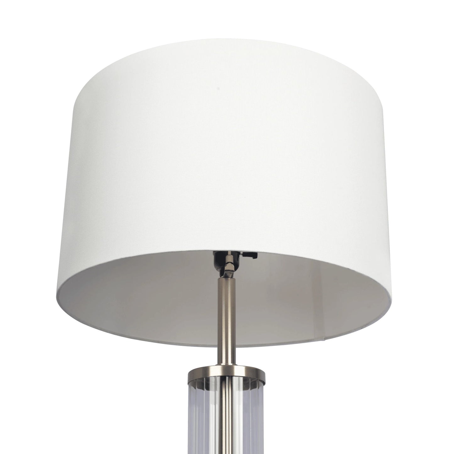 Echo - Table Lamp With On / Off Switch Clear Body Base - Clear / Silver / White Ashcroft Furniture