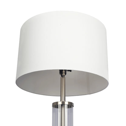 Echo - Table Lamp With On / Off Switch Clear Body Base - Clear / Silver / White Ashcroft Furniture
