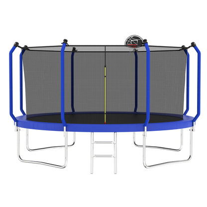 Trampoline With Basketball Hoop, Astm Approved Reinforced Type Outdoor Trampoline With Enclosure Net Daily Nest