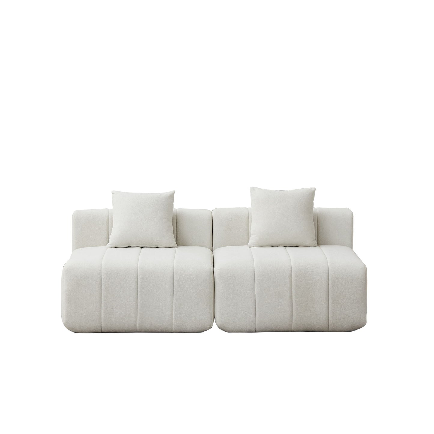 Modular Sectional Sofa With 2 Pillows, Symmetrical Design Home Essentials