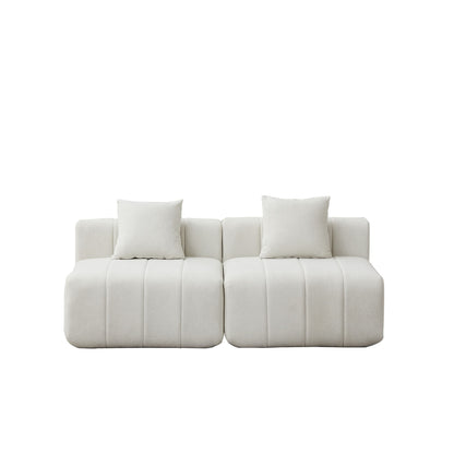 Modular Sectional Sofa With 2 Pillows, Symmetrical Design Home Essentials