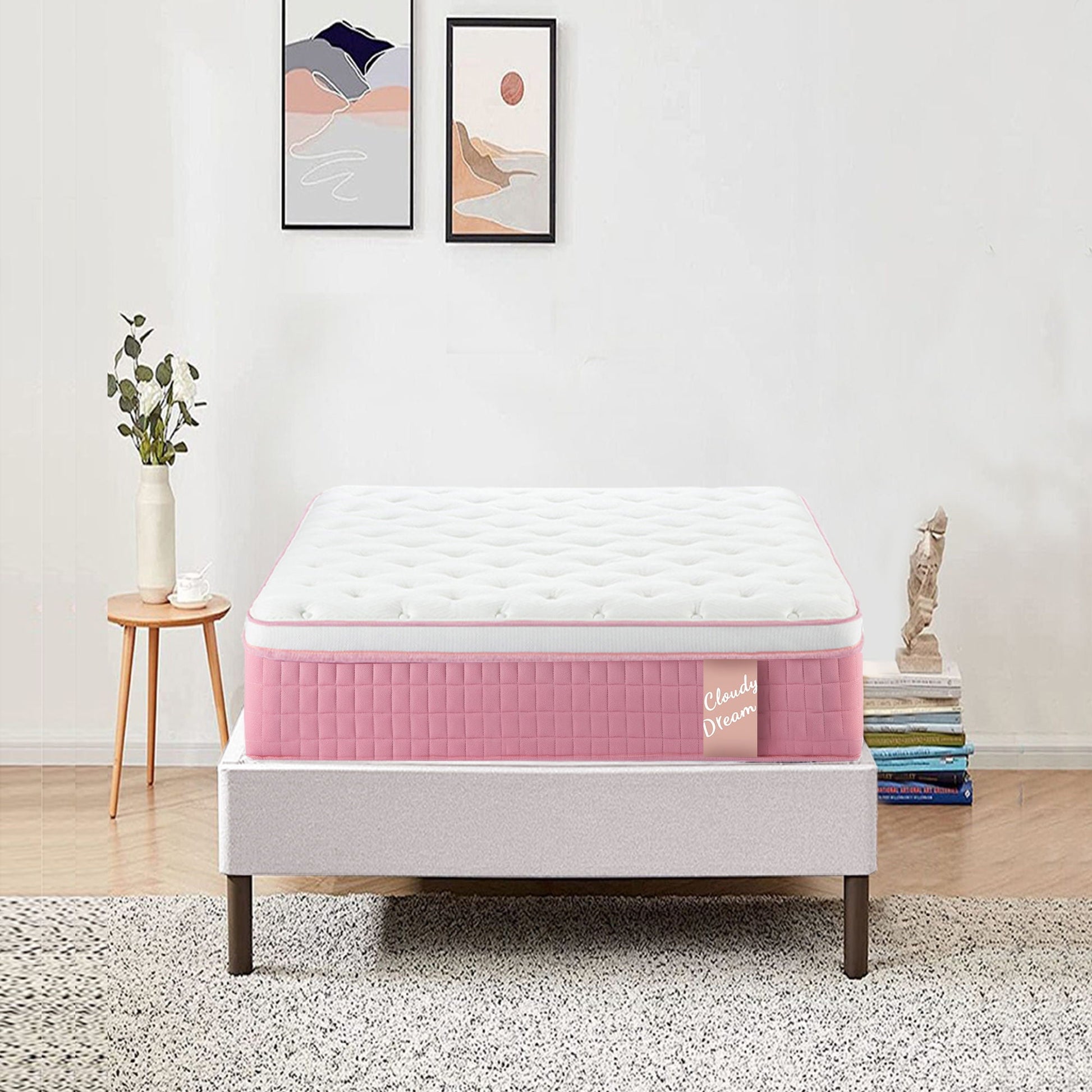 12" Hybrid Mattress With Individual Pocket Spring, Comortable Memory Foam Home Essentials