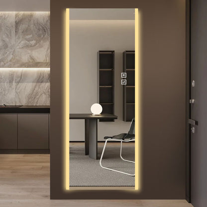 Frameless Full Length LED Mirror With 3 Color Changing Light And Explosion Proof Glass - Silver Daily Nest