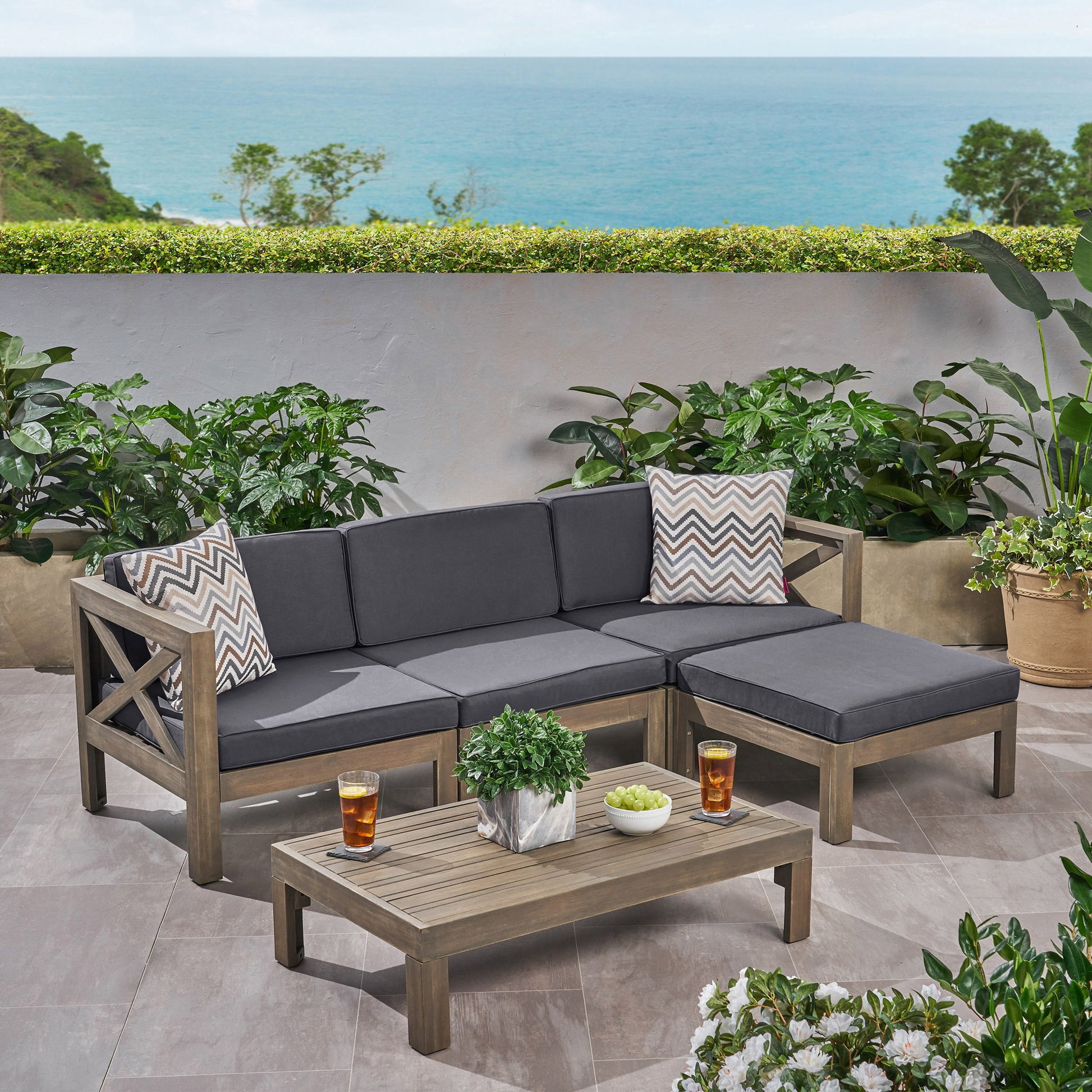 Alcove - L Shape Sofa Set Noble House