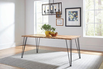 Sherman - Live Edge Dining Table - Natural Acacia CoasterElevations