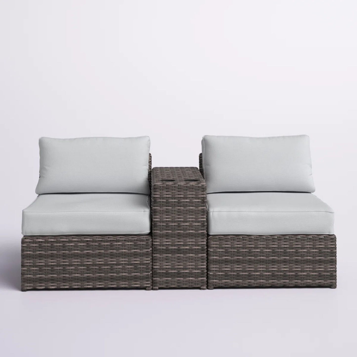 2 Person Wicker Conversation Set With Cushions, Weather Resistant LSI Patio Furniture
