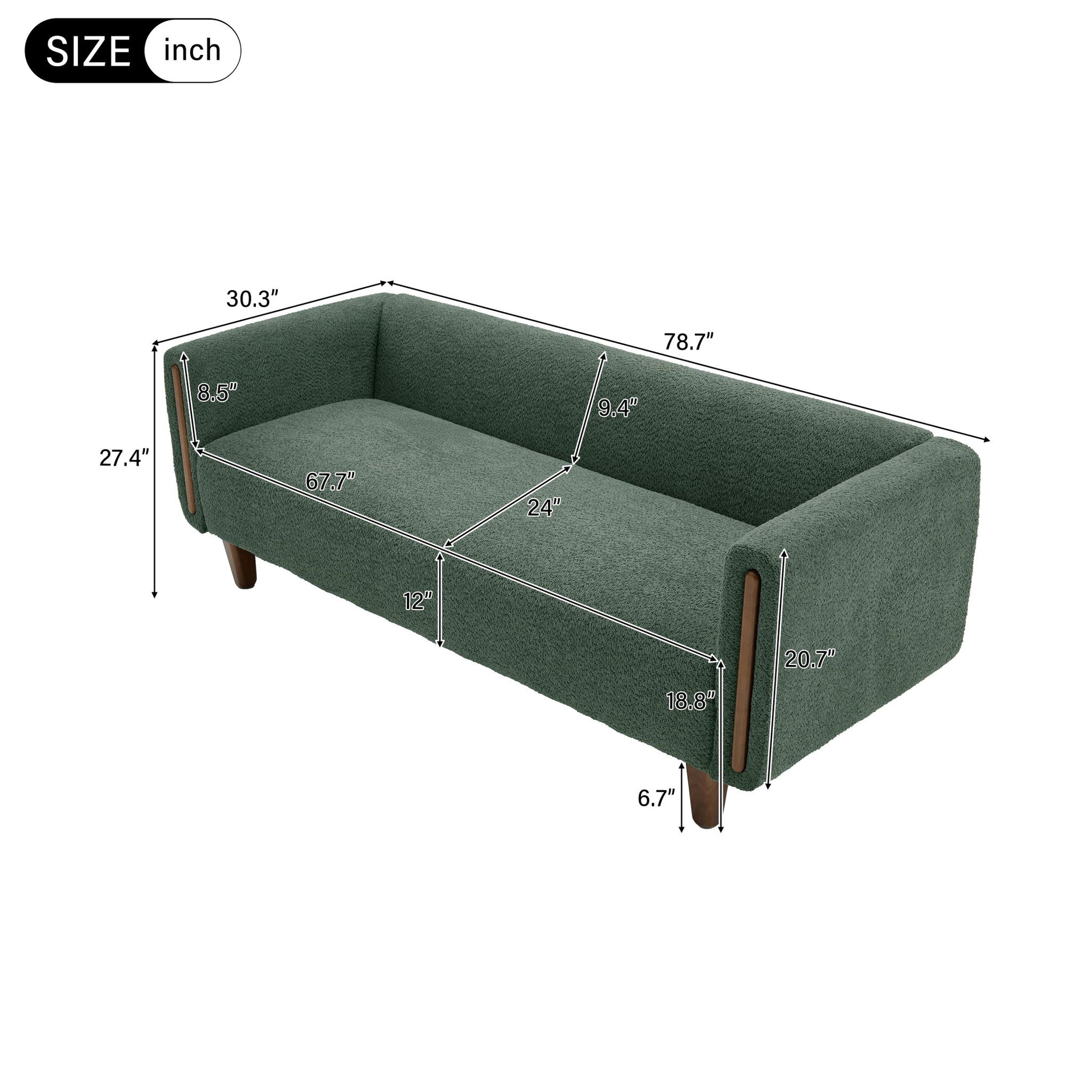 Modern 3 Seater Sofa Noble House