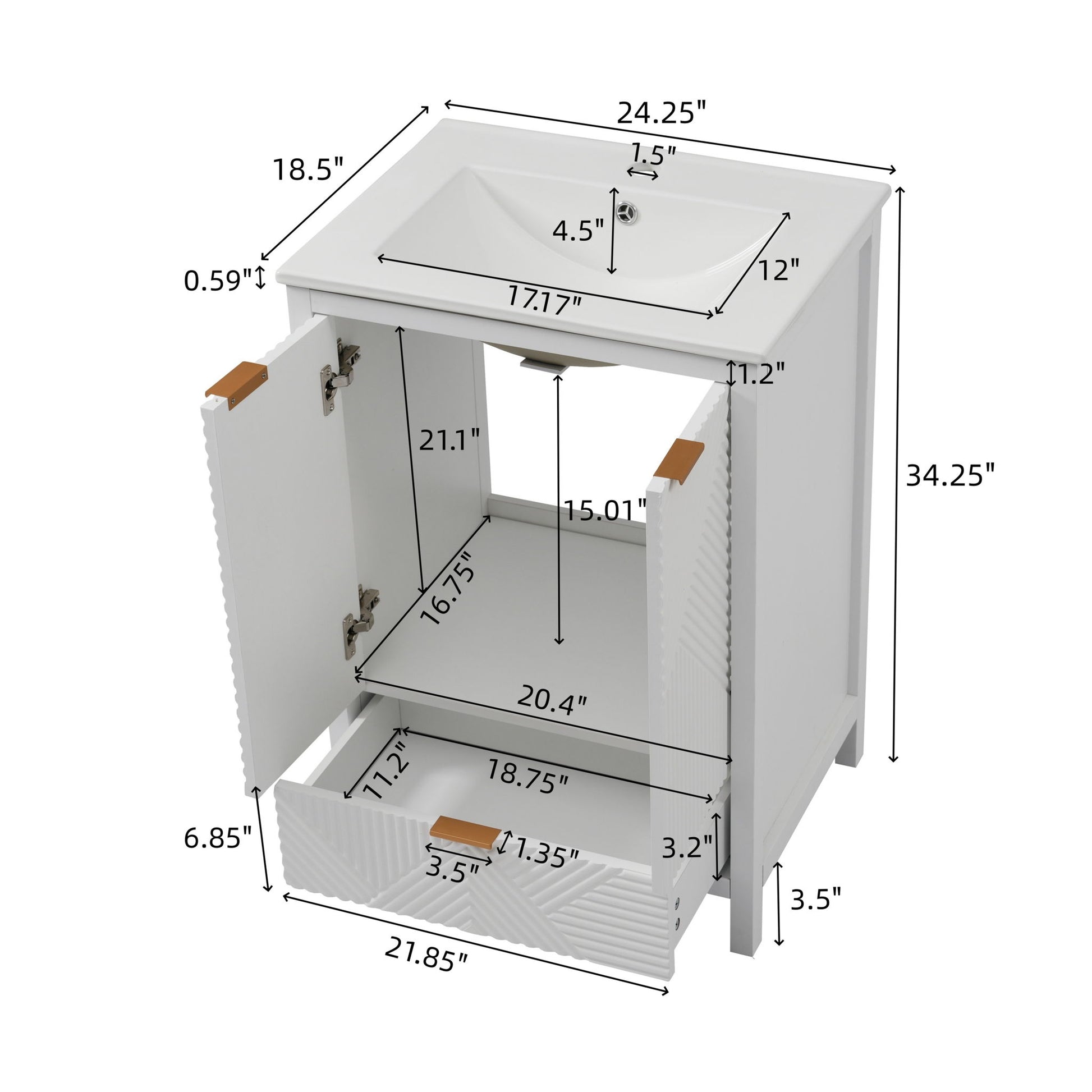 Modern Bathroom Vanity With Sink Combo Noble House