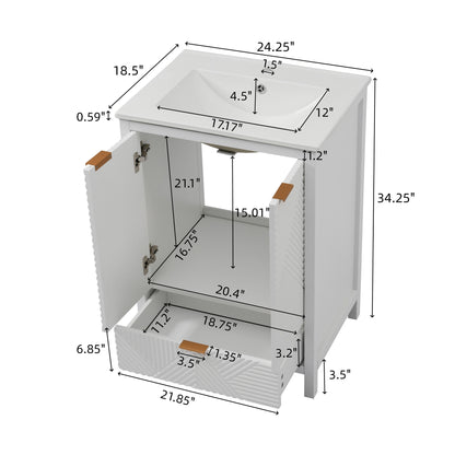 Modern Bathroom Vanity With Sink Combo Noble House