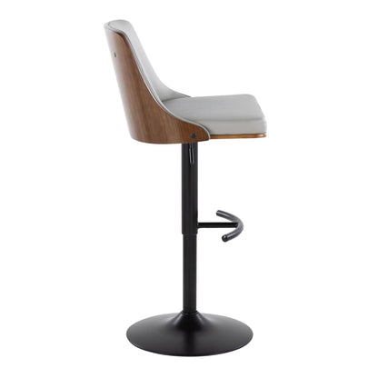 Gianna - Mid Century Modern Adjustable Barstool, Swivel With Rounded T Footrest (Set of 2) Lumi Source