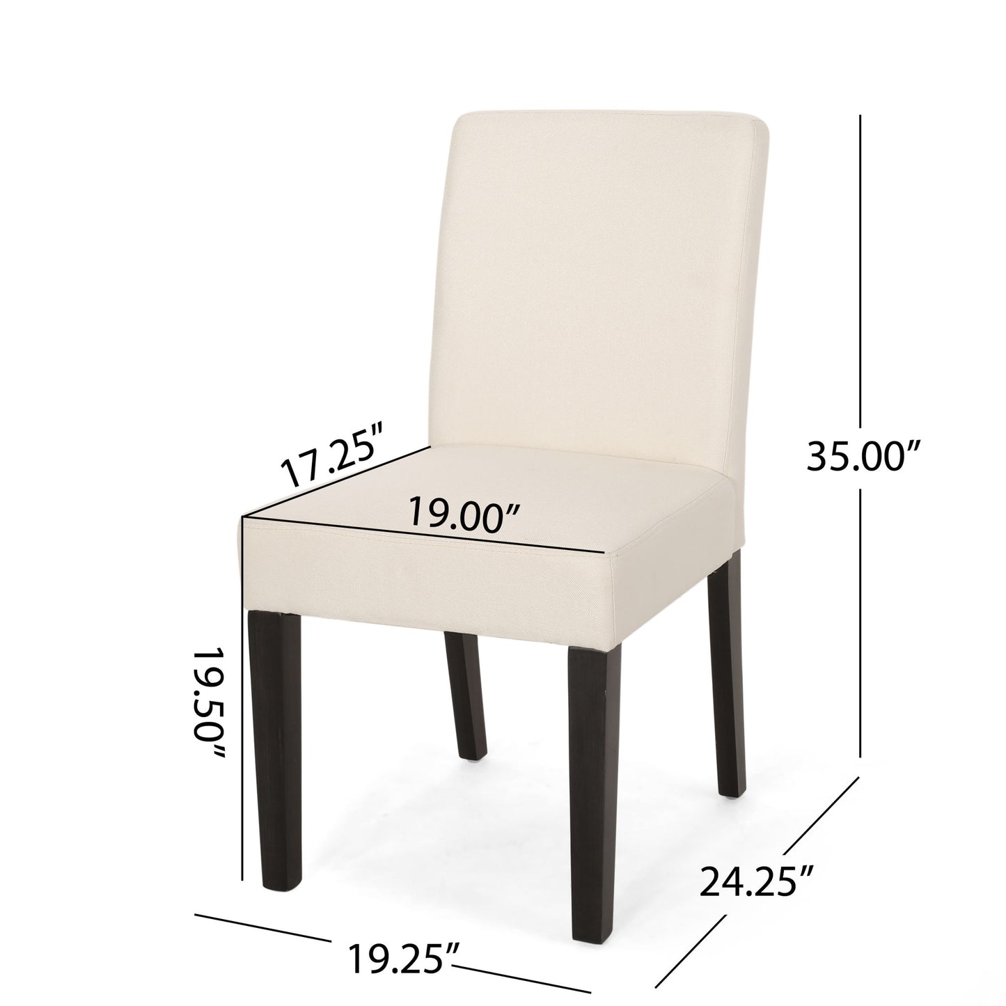 Contemporary Dining Chair With Upholstered Seating And Tapered Legs Noble House