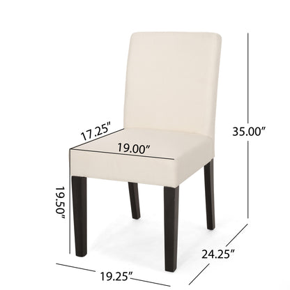 Contemporary Dining Chair With Upholstered Seating And Tapered Legs Noble House