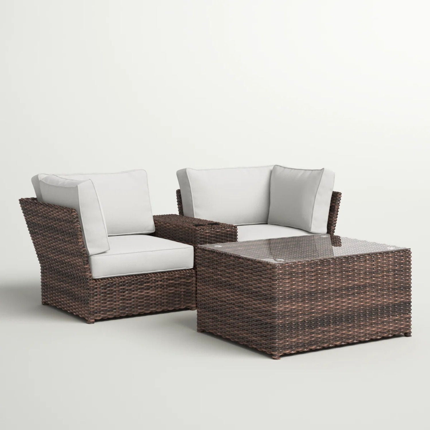 Comfortable Modern Patio Rattan Sectional Set With Cushions LSI Patio Furniture
