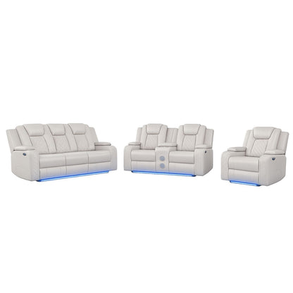 Benz - Power Recliner Set With LED Lighting And USB Charging Matrix Furniture Group
