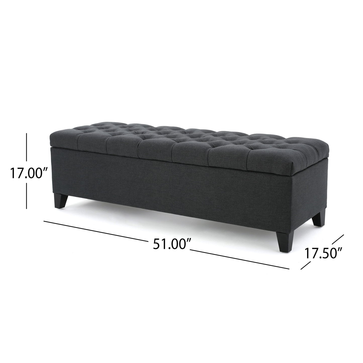 Glouster - Contemporary Storage Ottoman With Button Tufted Design Noble House