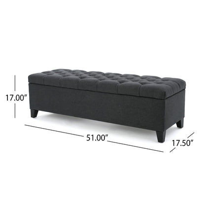 Glouster - Contemporary Storage Ottoman With Button Tufted Design Noble House