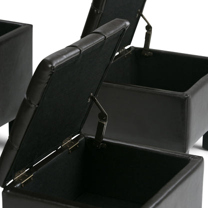 Dover - 3 Piece Storage Ottoman Contemporary Design Simpli-Home