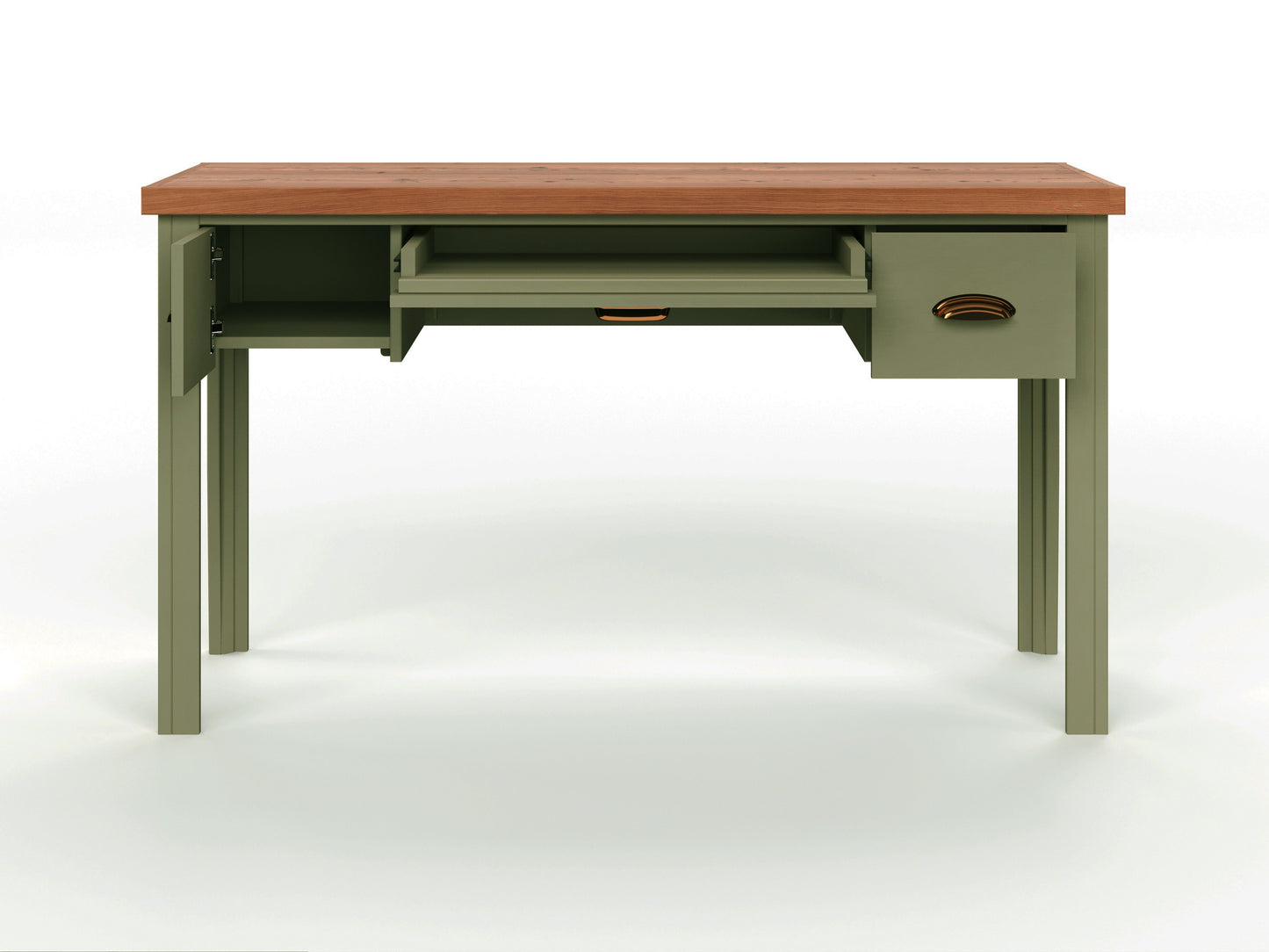 Vineyard - 53" Writing Desk - Sage Green And Fruitwood