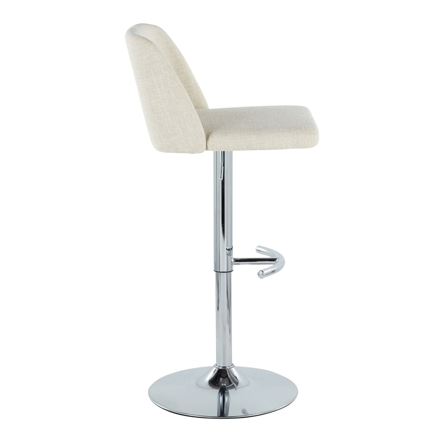 Toriano - Contemporary Adjustable Barstool Swivel With Rounded T Footrest (Set of 2) Lumi Source