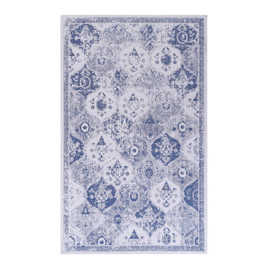 2' x 3' Area Rug, Machine Washable Area Rugs, Low-Pile Non-Slip Non-Shedding Foldable Kid & Pet Friendly, Area Rugs For Living Room, Bedroom, Kitchen, Dining Room Rug, Perfect Gift - Blue