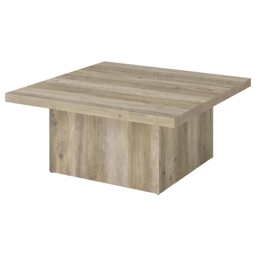 Devar - Square Engineered Wood Coffee Table - Distressed Pine Coaster Fine Furniture