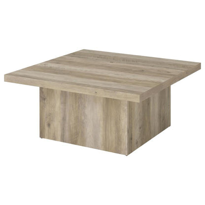 Devar - Square Engineered Wood Coffee Table - Distressed Pine Coaster Fine Furniture