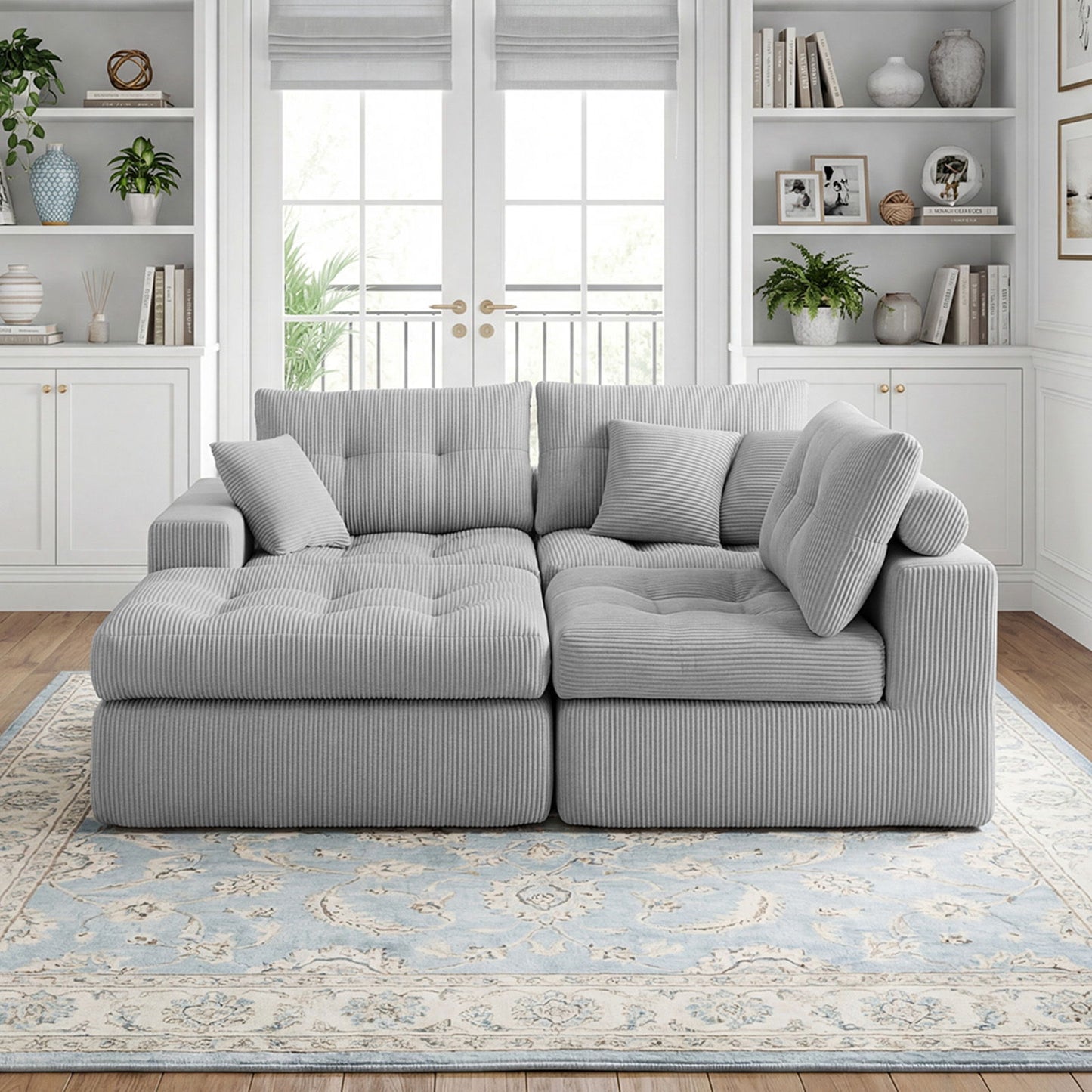 Corner Chaise L-Shaped Sectional Sofa Bed Home Essentials