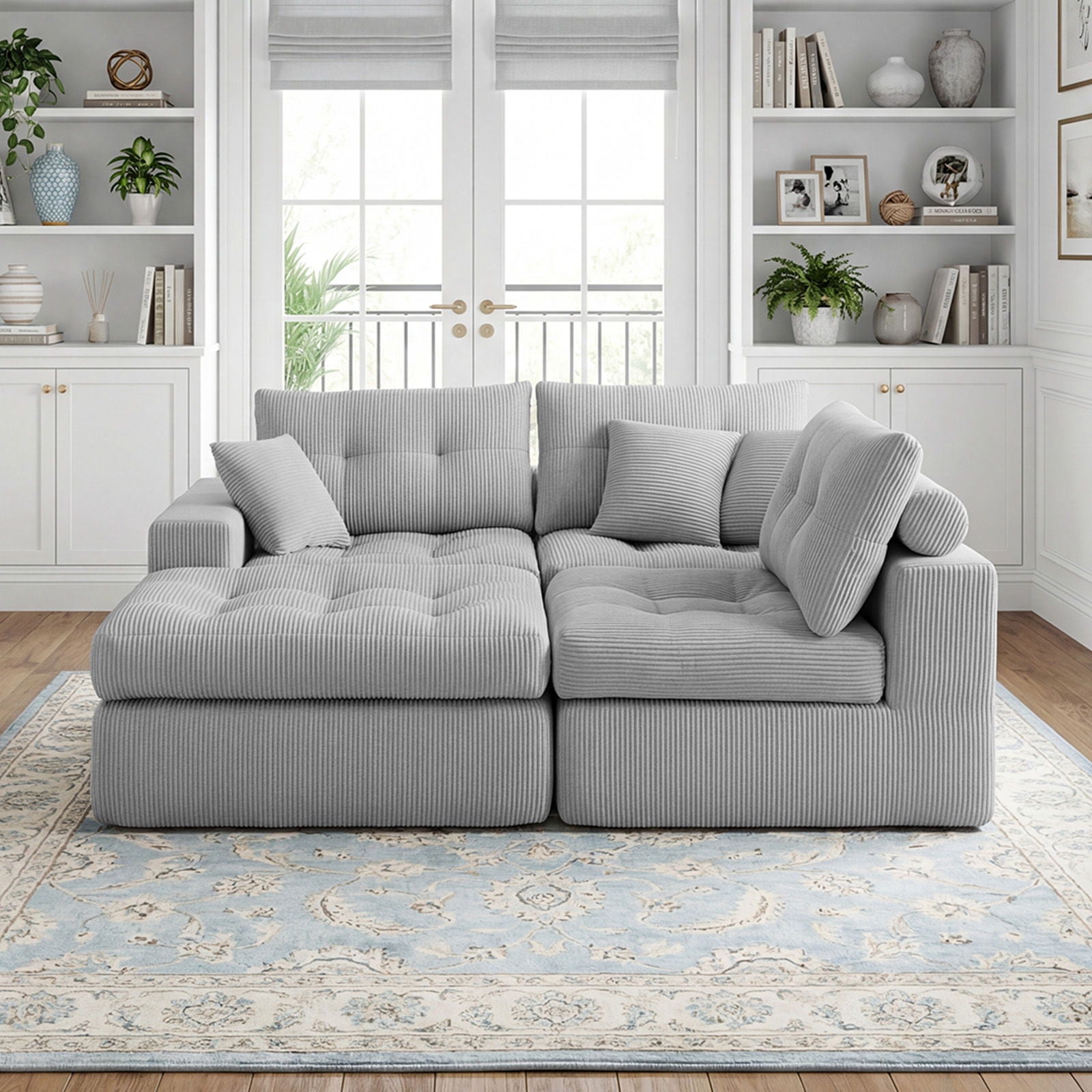Corner Chaise L-Shaped Sectional Sofa Bed Home Essentials