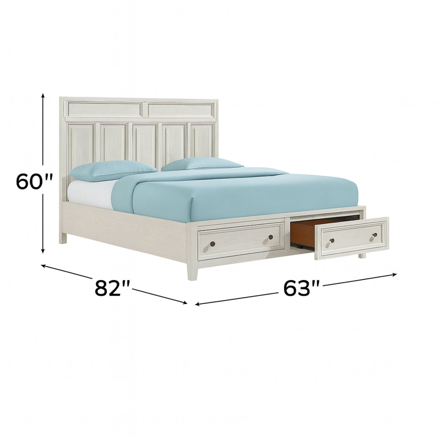 Storage Bed With Panel Headboard And Spacious Footboard Drawers Home Essentials