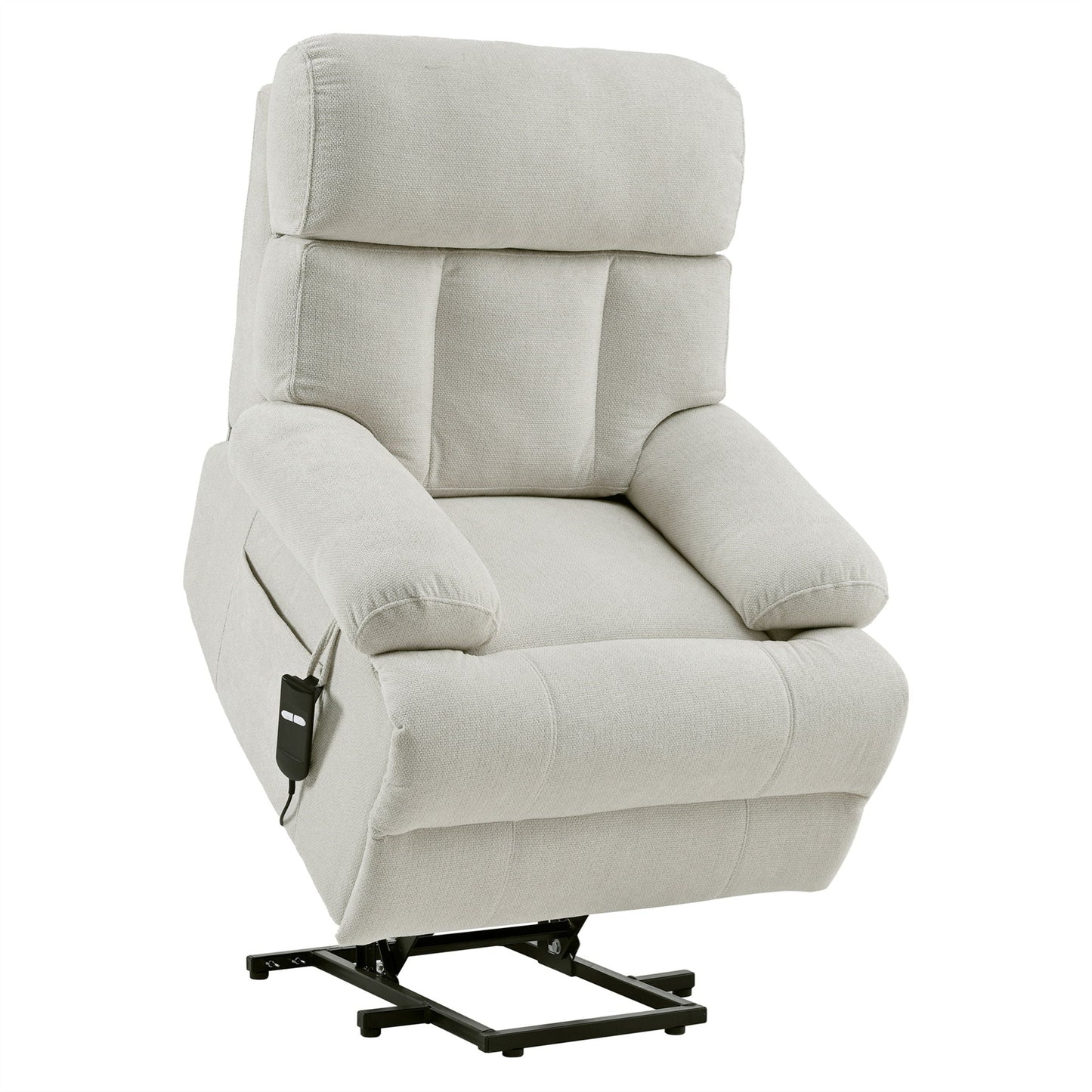 Oversized Power Lift Recliner Chai With Remote Control, Side Pocket, Spacious Seat Home Essentials