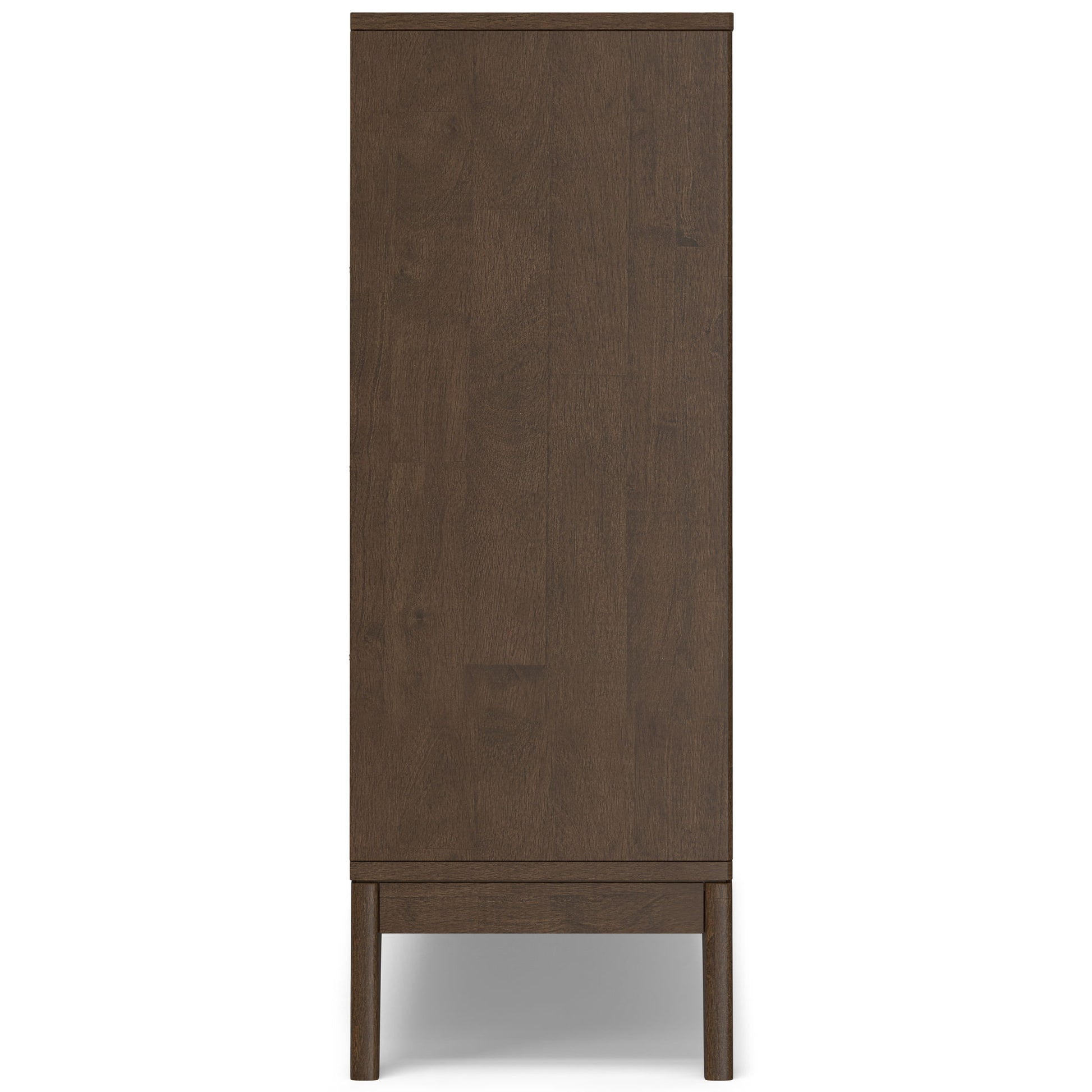 Harper - Low 6 Cube Storage With Drawers - Walnut Brown Simpli-Home