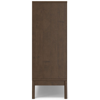 Harper - Low 6 Cube Storage With Drawers - Walnut Brown Simpli-Home