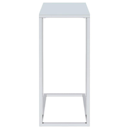 Stella - Glass Top C-Shaped Sofa Side Table - Chrome CoasterEveryday
