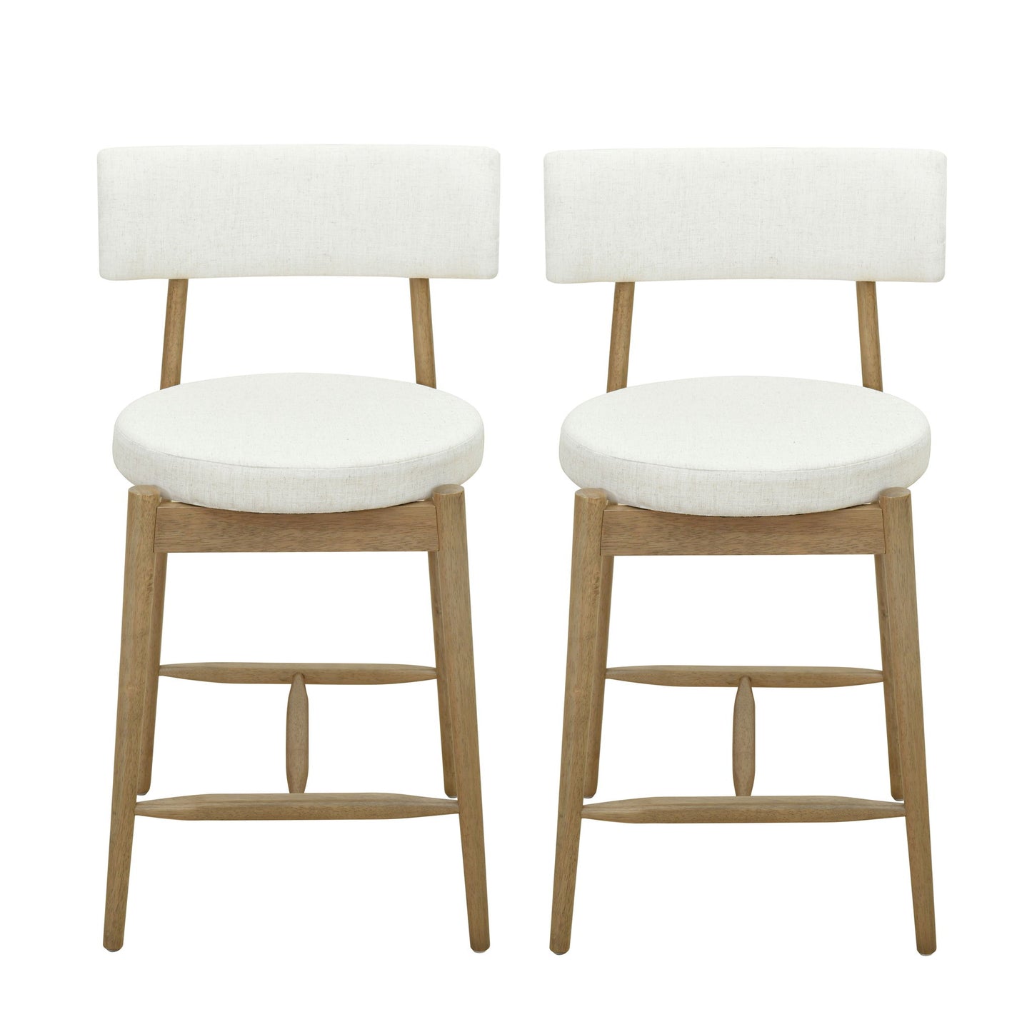 Mid Century Modern Counter Stools, Fabric Upholstered Chairs Noble House