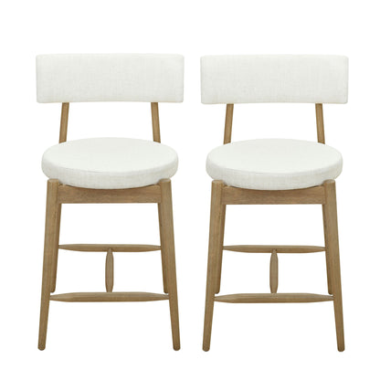Mid Century Modern Counter Stools, Fabric Upholstered Chairs Noble House
