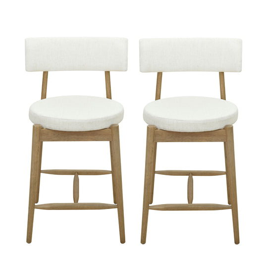 Mid Century Modern Counter Stools, Fabric Upholstered Chairs Noble House