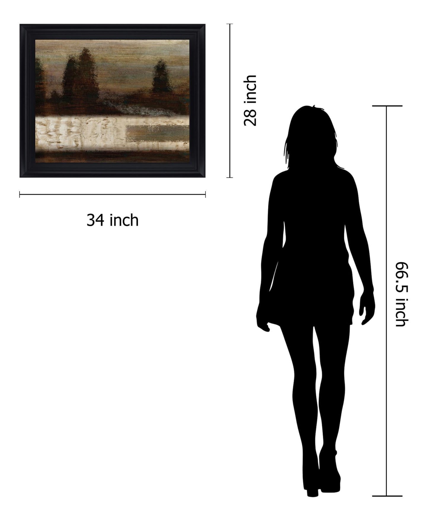 Shadowed Pinescape - 28" x 34" Framed Wall Art Classy Art