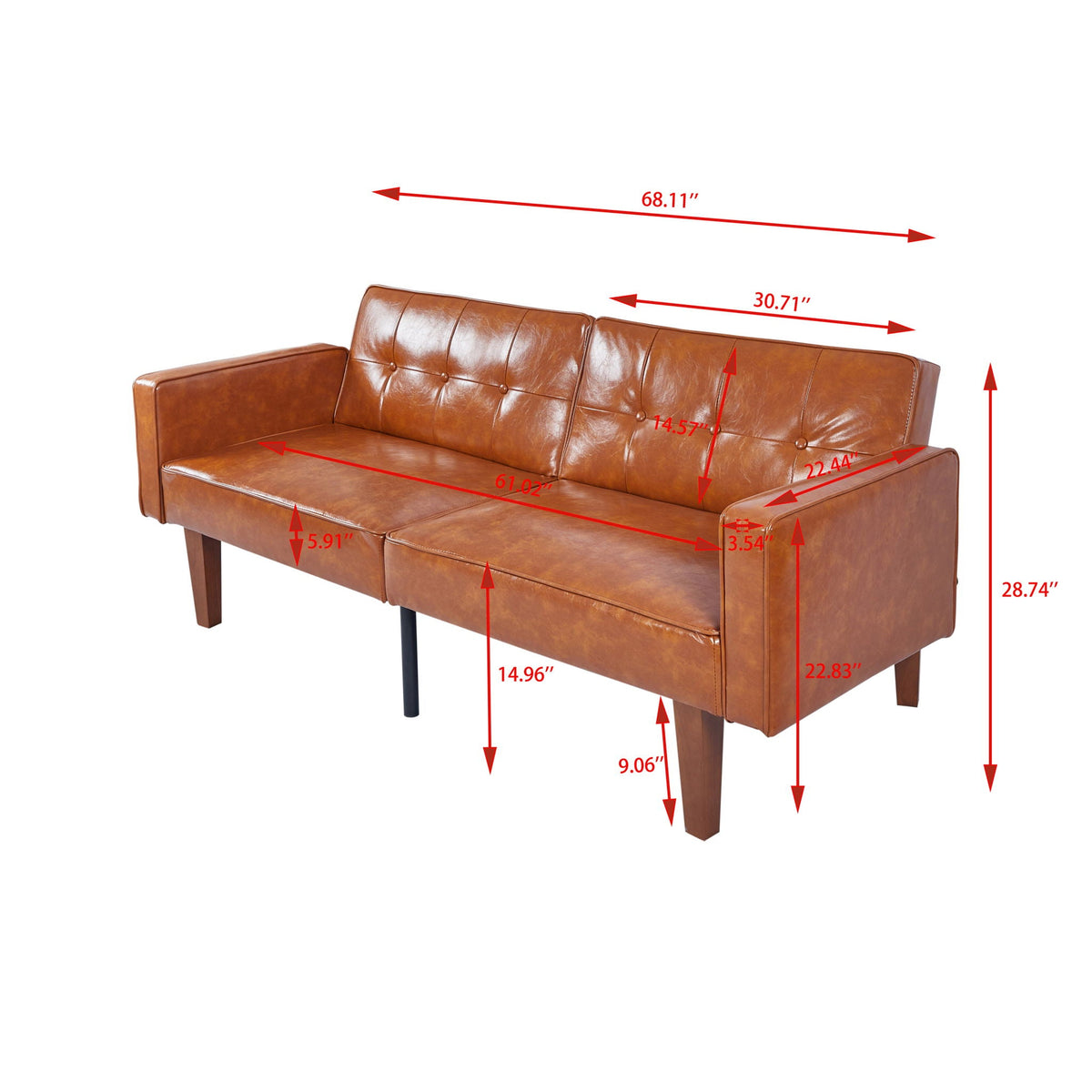 3 Position Split Back Futon Sofa Bed For Living Room Home Essentials