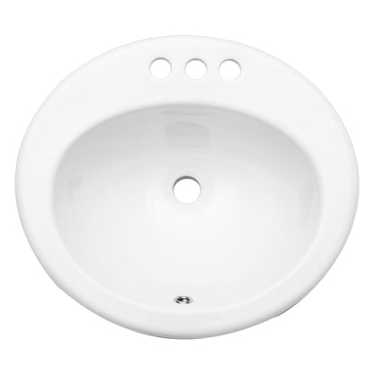 20 X 18" Modern Ceramic Oval Undermount Bathroom Sink With 3 Faucet Holes - White Daily Nest