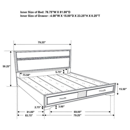 Miranda - Storage Wood Panel Bed CoasterEveryday