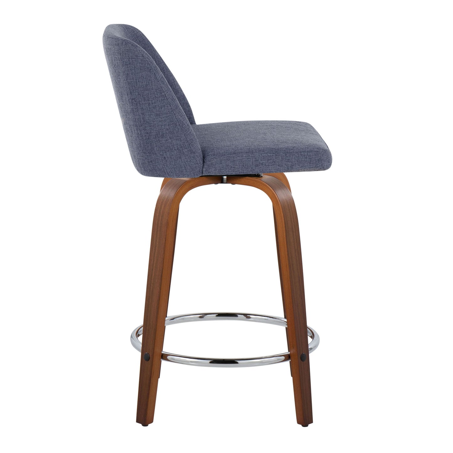Toriano - Mid Century Modern Fixed Height Counter Stool With Swivel With Round Footrest (Set of 2) Lumi Source